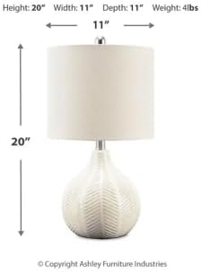 White Table Lamp — 11" - View 4