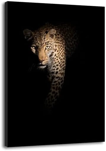Black Canvas Wall Art — 36" — Panther