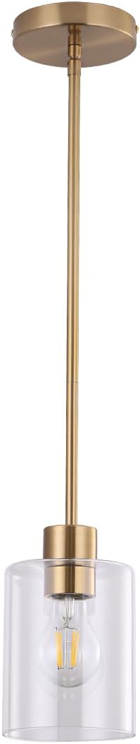 Farmhouse Black Pendant Light — Brass