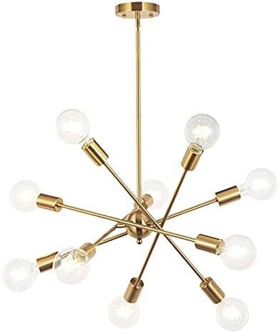 Adjustable Farmhouse Black Chandelier — Brushed Brass