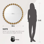 Luxe Black Round Mirror — 36" - View 6