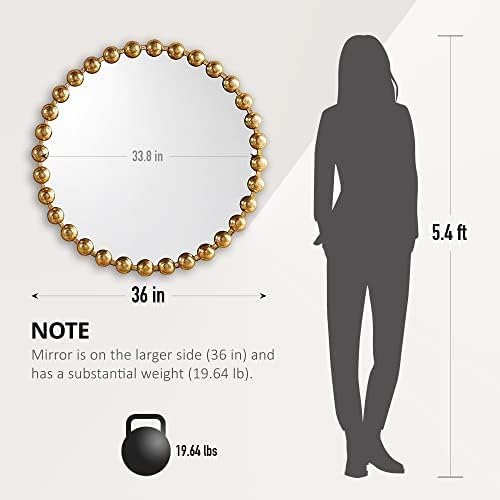Luxe Black Round Mirror — 36" - View 6