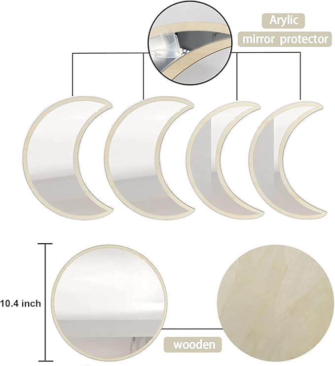 Boho Black Wall Mirror — 10.4" - View 5