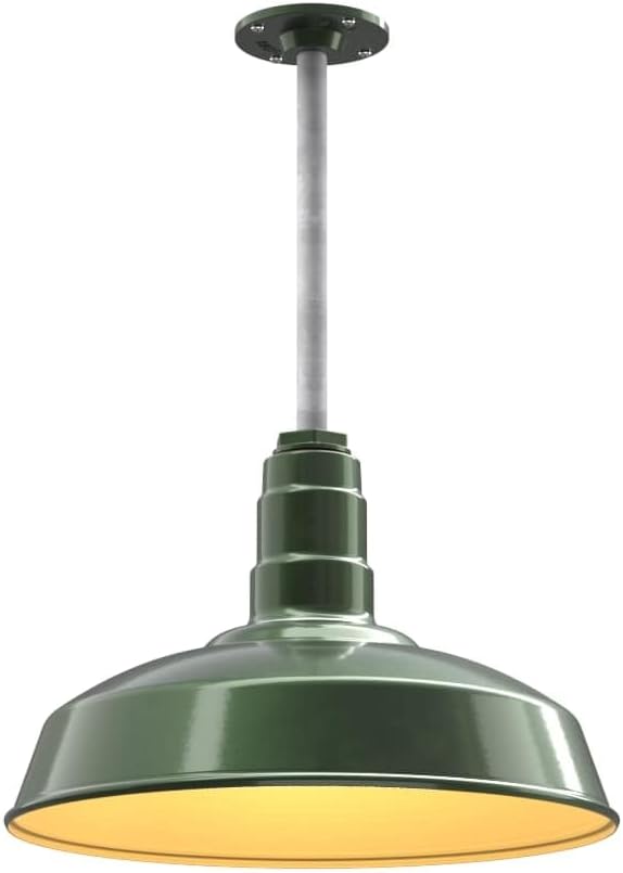 Beige Pendant Light — 12" — Hunter Green