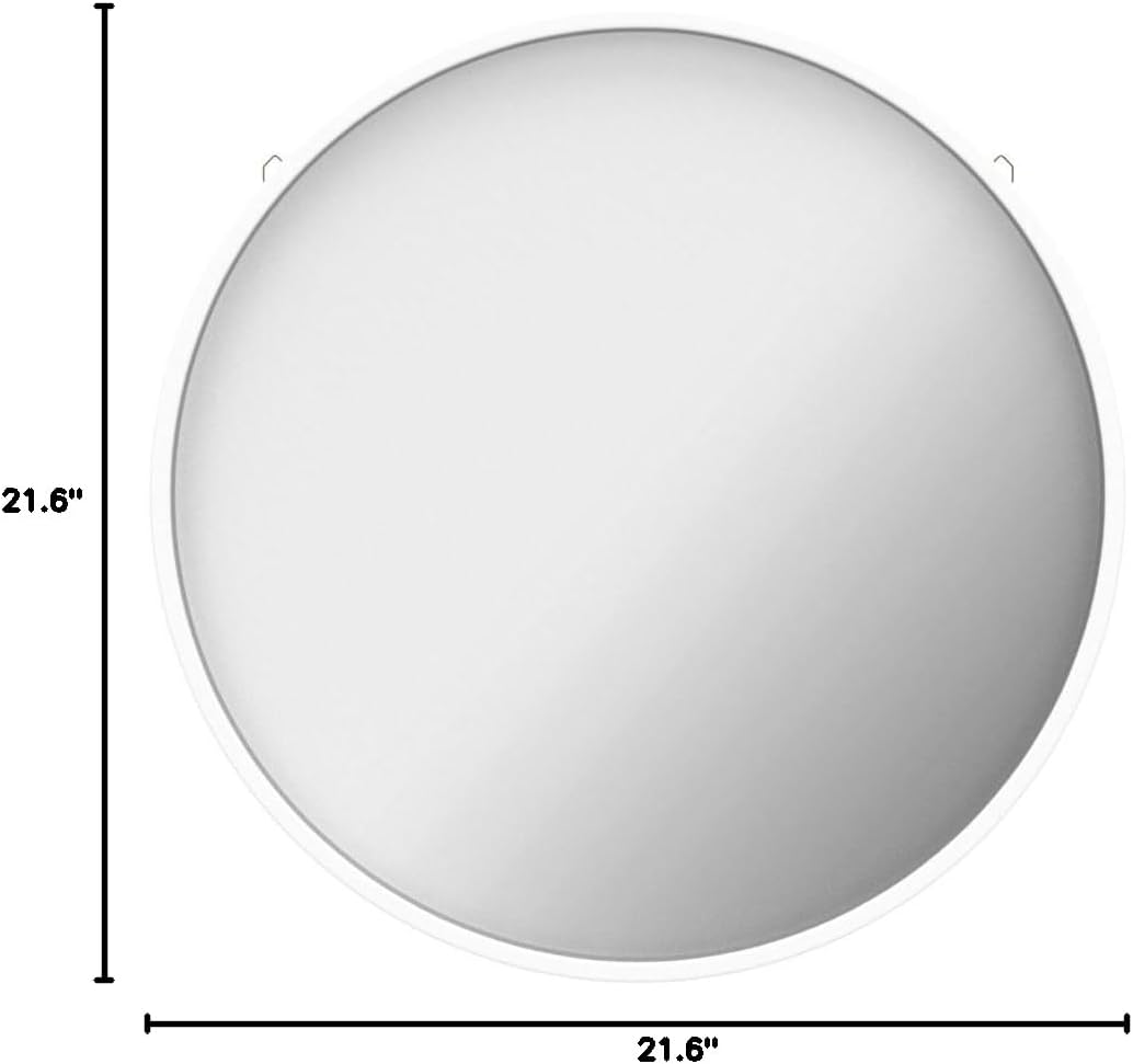 Round Modern Wood Wall Mirror — 21.6" - View 7