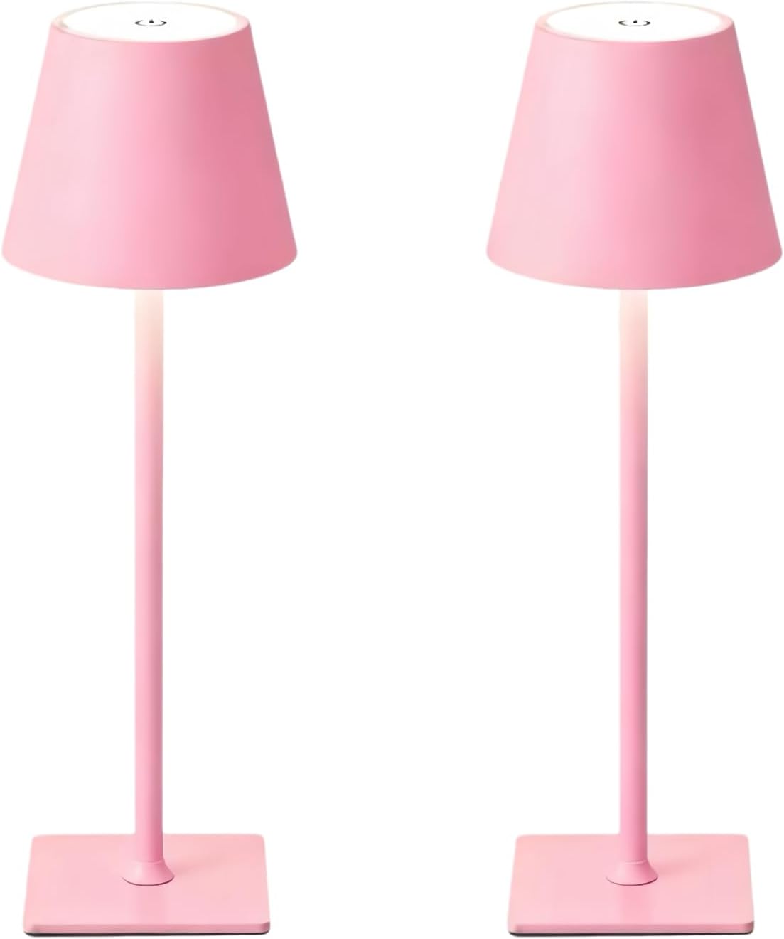 Cordless Black Desk Lamp — Set of 2 — Pink