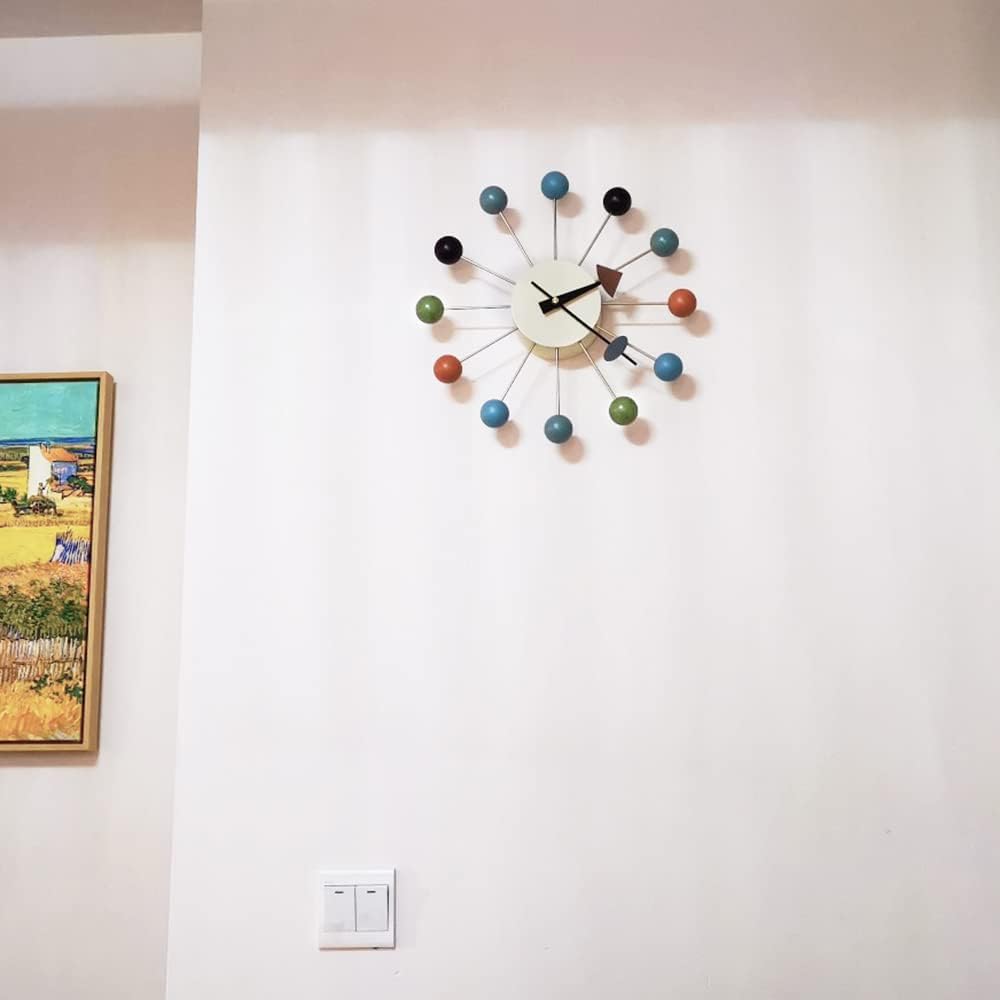 Battery Operated Mid-Century Wood Wall Clock — 13" - View 3