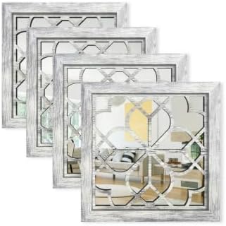 Vintage Boho Brown Wall Mirror — 12" — Grey