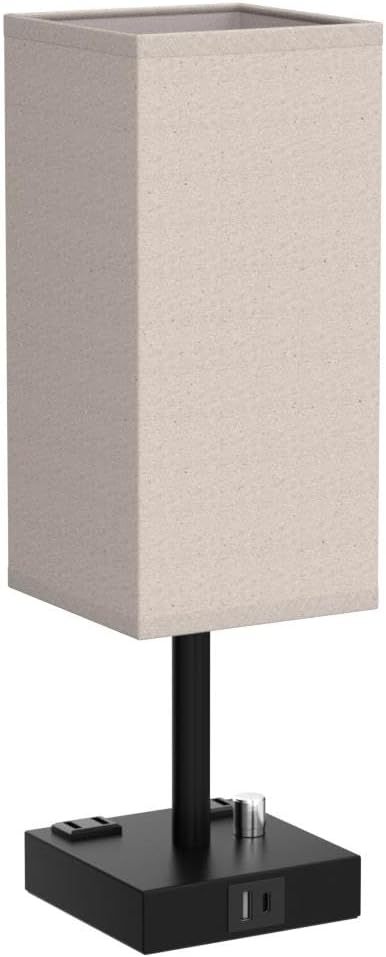 Dimmable Beige Bedside Lamp — Set of 2 - View 4