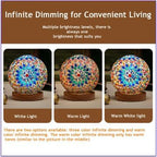 USB Boho Blue Bedside Lamp — 4.7" - View 3