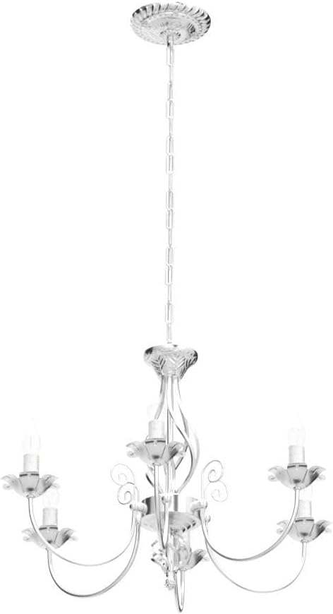 Farmhouse Black Chandelier — 6-Light - View 4