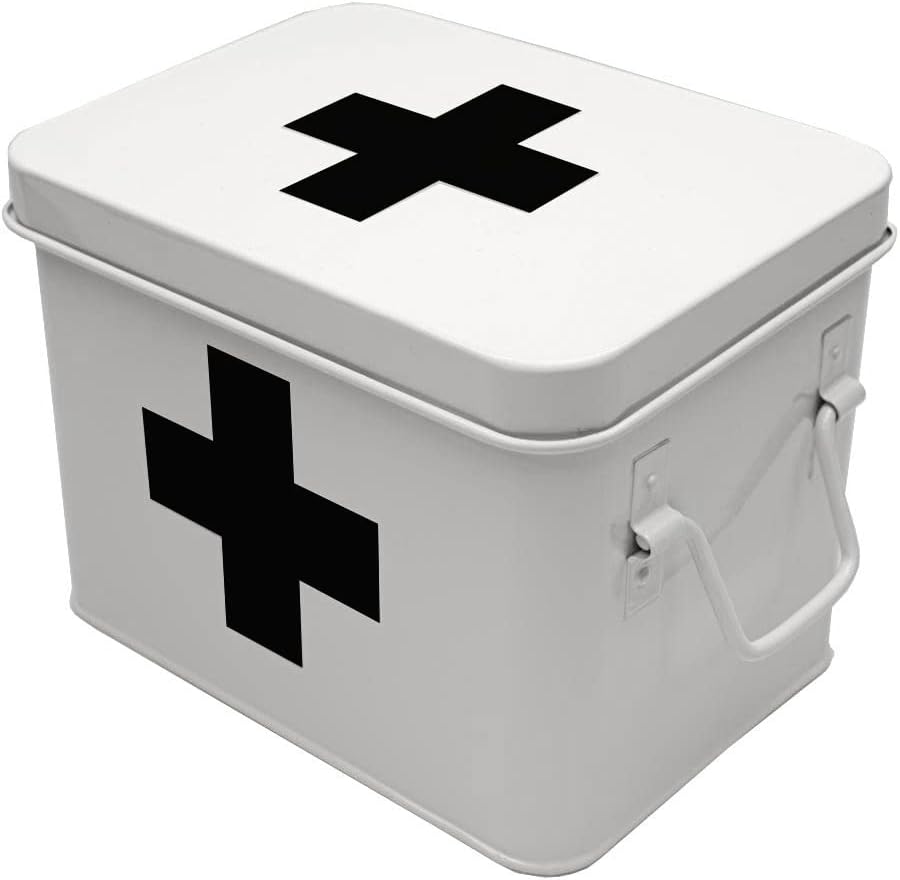Mid-Century Beige Storage Basket — White/Black