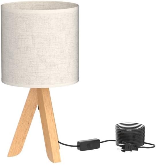Linen Beige Nightstand Lamp — 4" - View 4