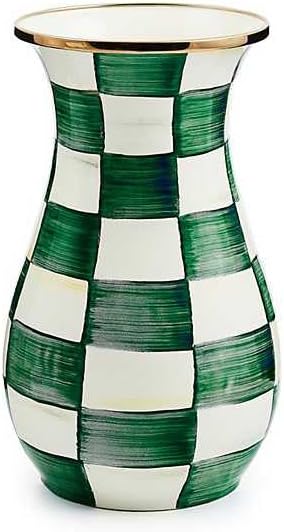 Blue Flower Vase — Emerald Check