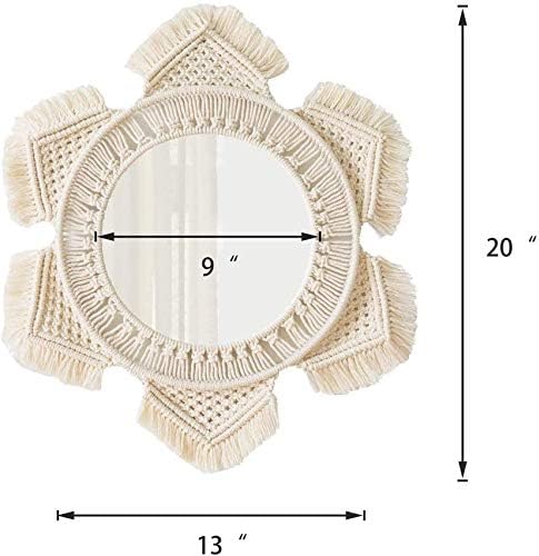 Round Boho Rattan Wall Mirror - View 5