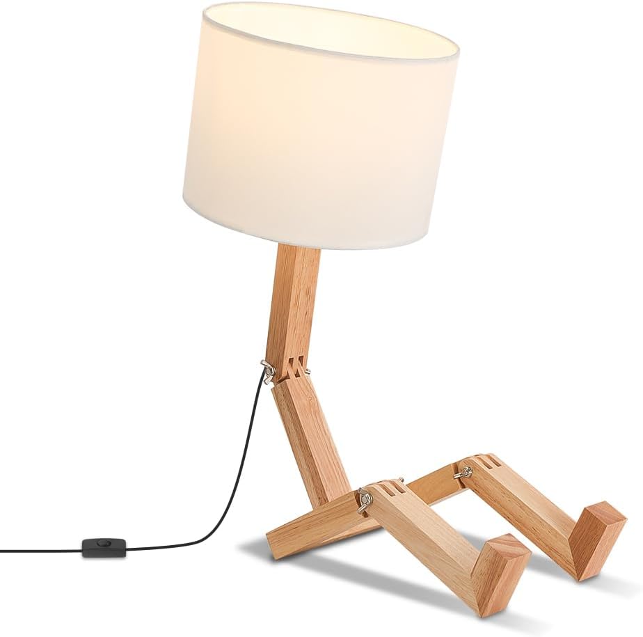 Adjustable Modern Wood Bedside Lamp — Set of 2 — Modern