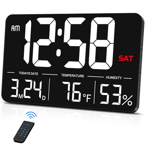 Adjustable Black Wall Clock — 13"
