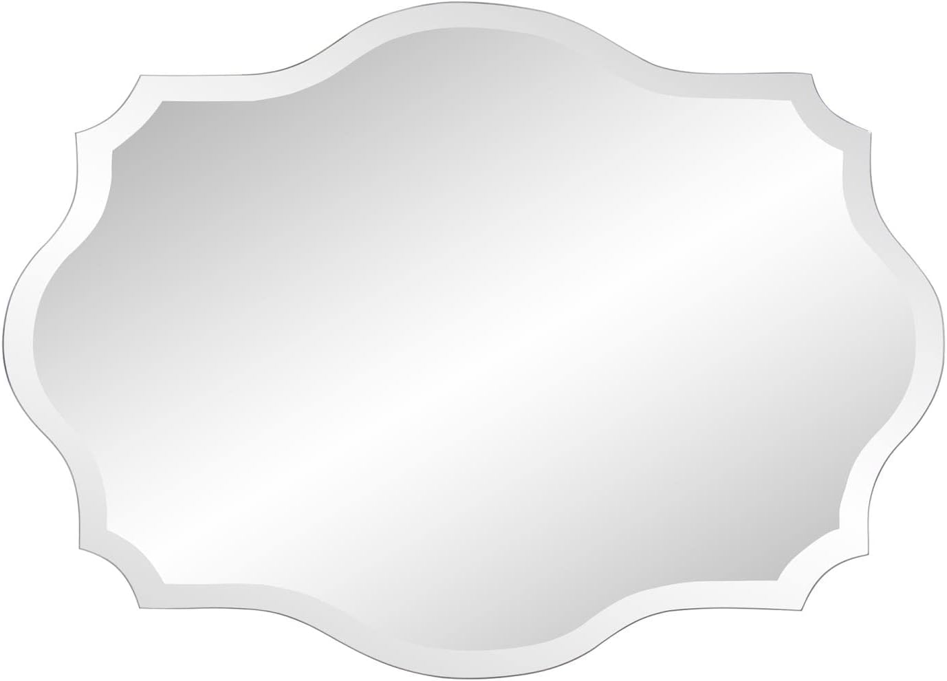 Beveled Modern Glass Vanity Mirror — 12" — Frameless scalloped