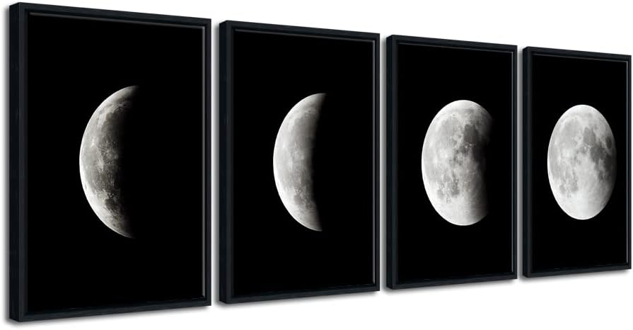 Modern Metal Canvas Wall Art — 16" — 12x16inchx4pcs (30x40cmx4pcs, Framed)
