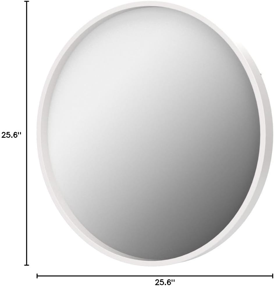 Round Modern Wood Wall Mirror — 25.6" - View 6