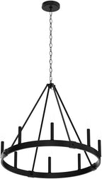 Round Farmhouse Metal Chandelier — 24" - View 3