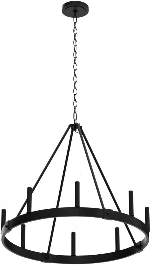 Round Farmhouse Metal Chandelier — 24" - View 3