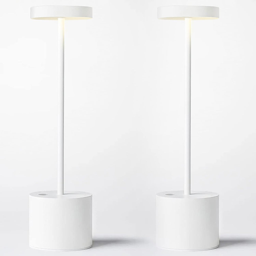Cordless Luxe Beige Table Lamp — 2Pack White
