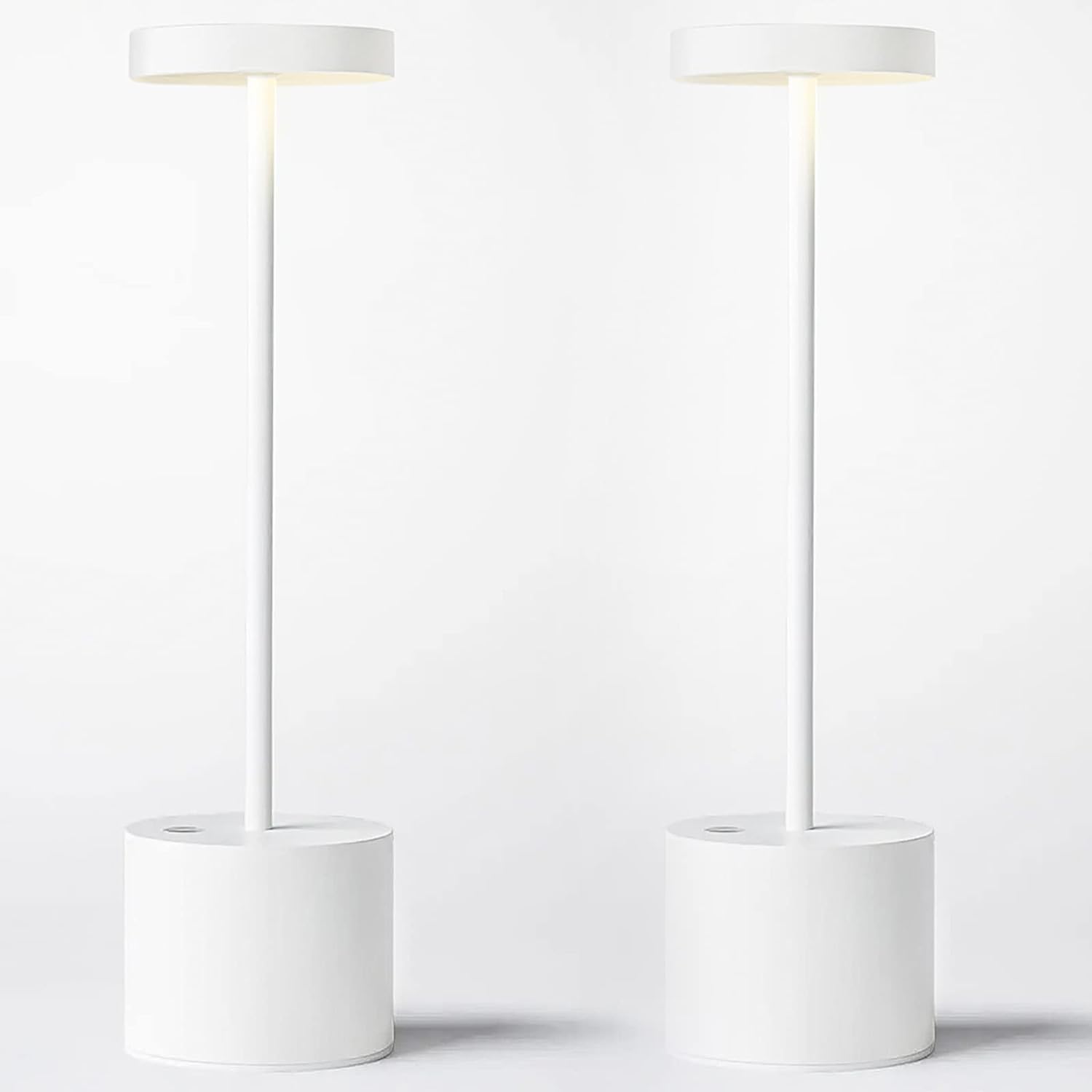 Cordless Luxe Beige Table Lamp — 2Pack White