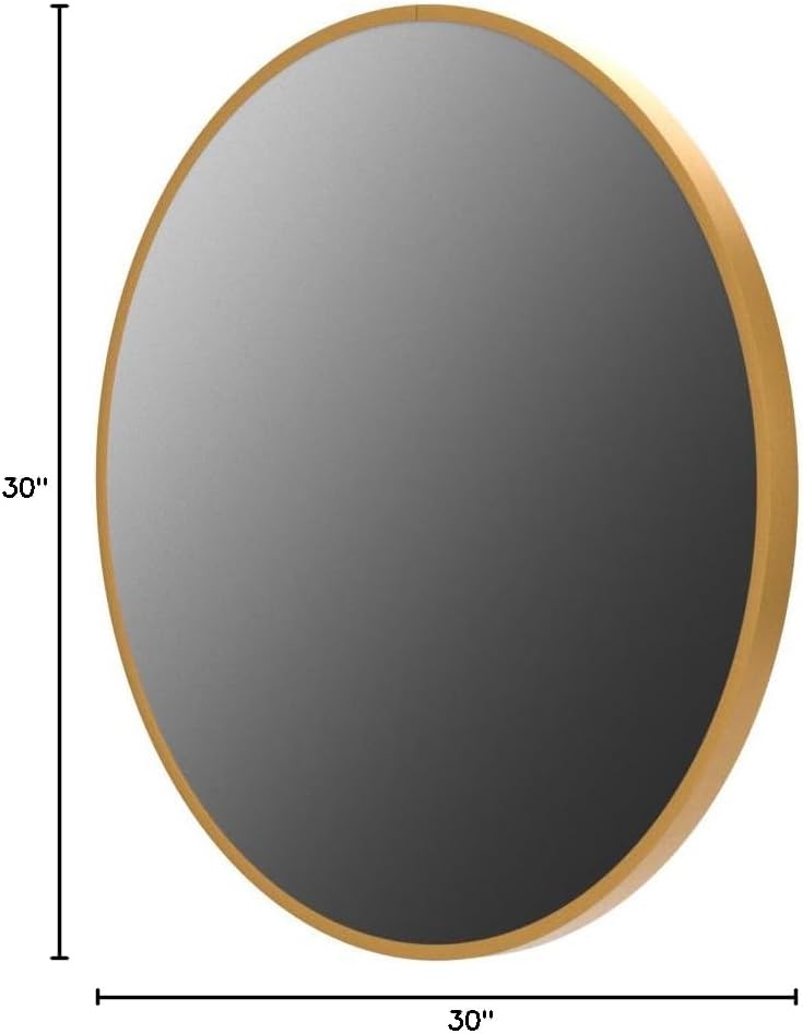 Luxe Black Round Mirror — 30" - View 9