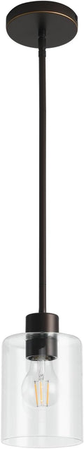 Farmhouse Black Pendant Light — Brown and Gold 1PK