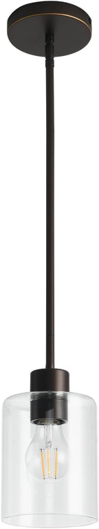 Farmhouse Black Pendant Light — Brown and Gold 1PK