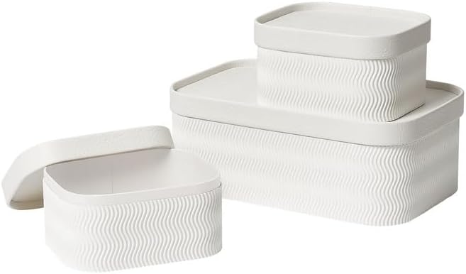 Beige Storage Basket — Set of 3 — Eggshell White