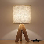 Linen Beige Nightstand Lamp — 4" - View 9