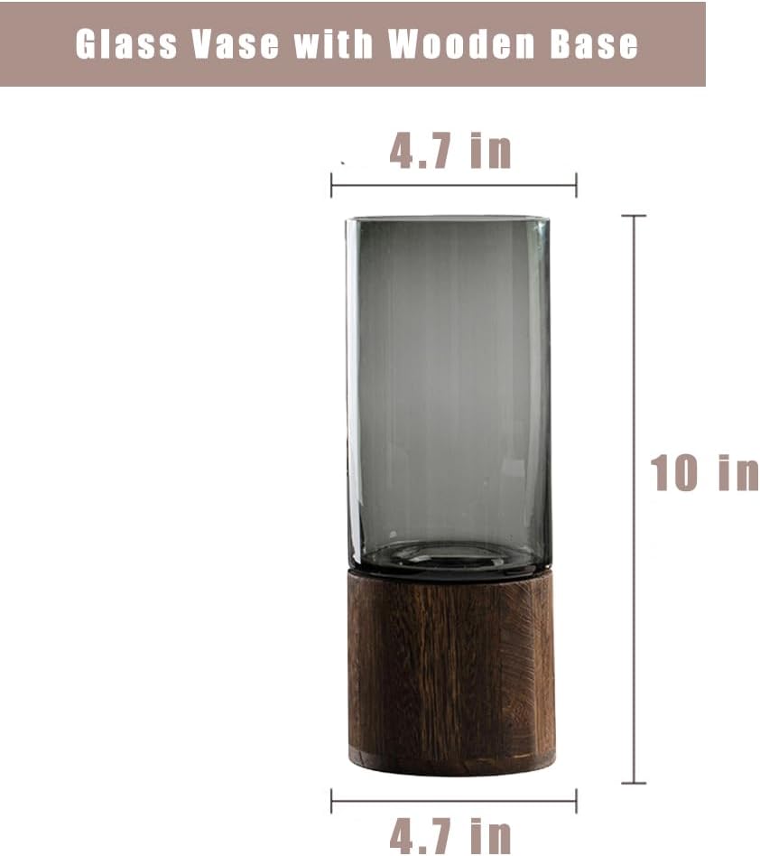 Boho Wood Flower Vase — 10" - View 2
