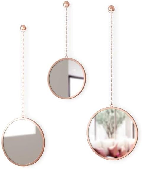 Round Luxe Gold Mirror — Set of 3 — Copper