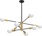 Adjustable Luxe Black Chandelier — 8-Light - View 4