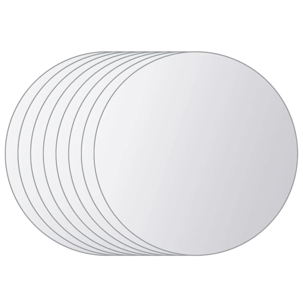 Glass Wall Mirror — Set of 8