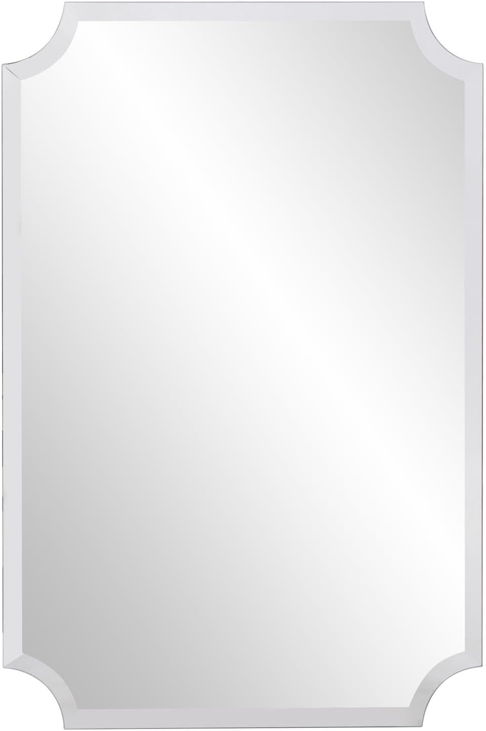 Beveled Modern Glass Vanity Mirror — 12" — Frameless scalloped