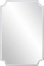 Beveled Modern Glass Vanity Mirror — 12" — Frameless scalloped