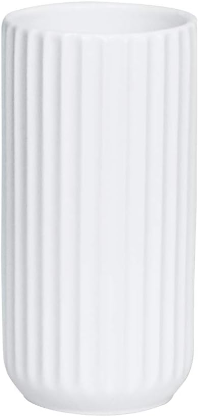 Modern Gold Flower Vase — 7" — White