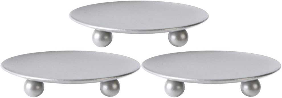 Luxe Black Pillar Candle — Set of 3 — Silver