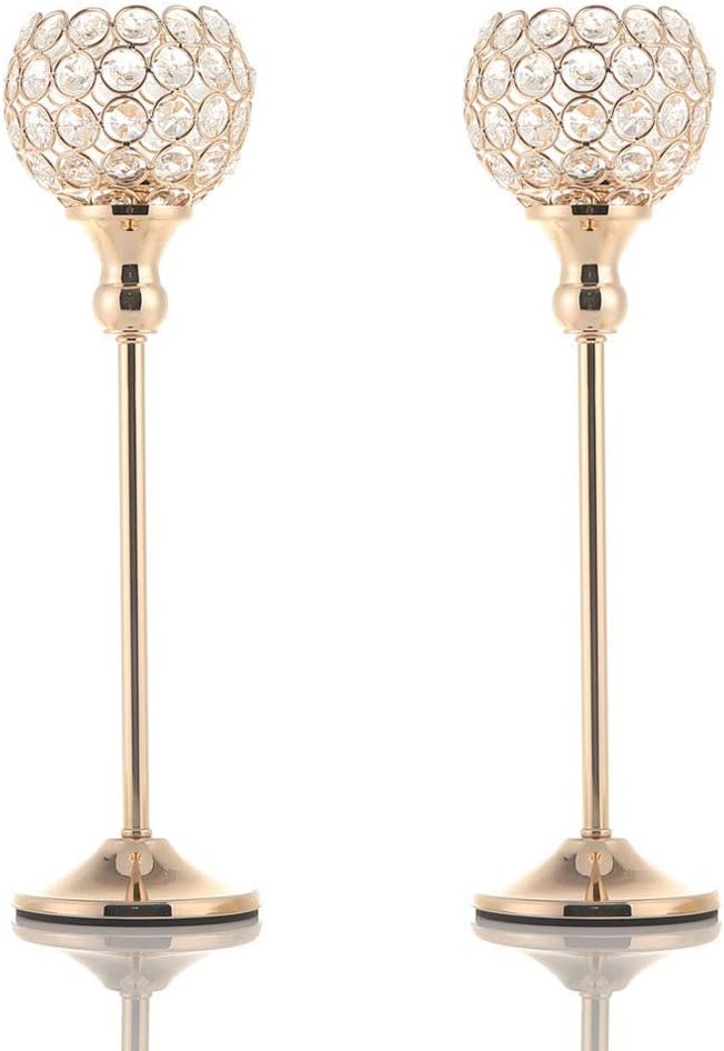 Luxe Gold Pillar Candle — 13" — 2 pcs 15" Tall
