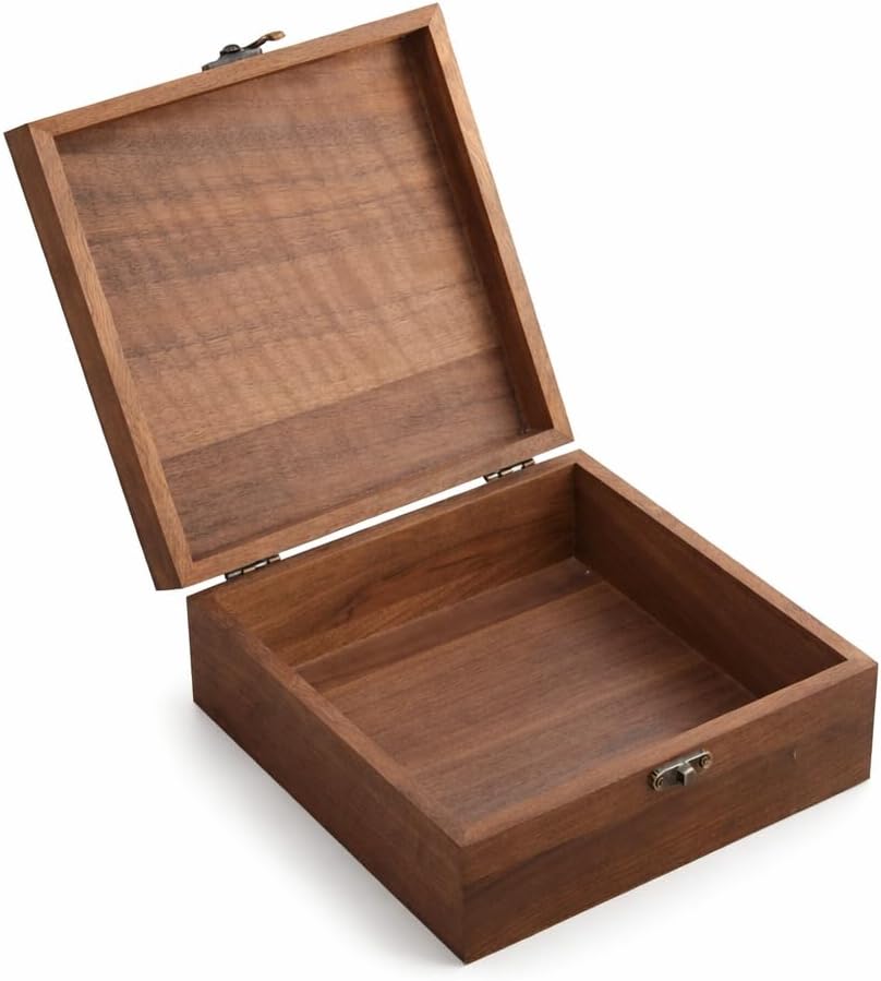 Wood Storage Basket — 25x18 — Walnut Box-GCHT-19*19cm