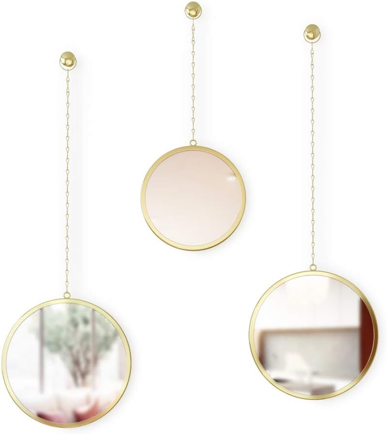 Round Luxe Gold Mirror — Set of 3 — Brass