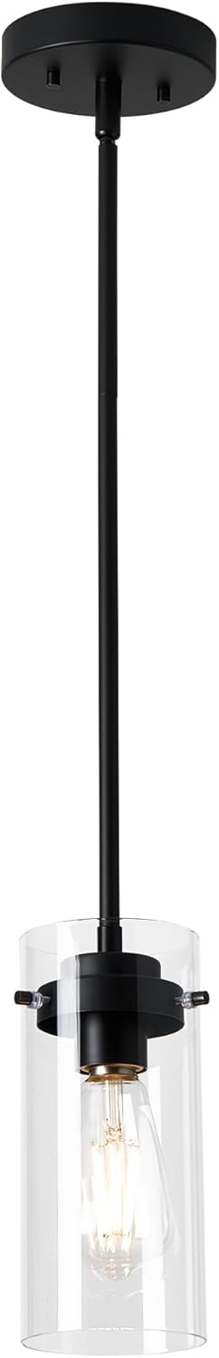 Adjustable Farmhouse Black Pendant Light — Black 1 Pack