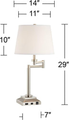 USB Charging Modern Metal Table Lamp — 29" - View 4