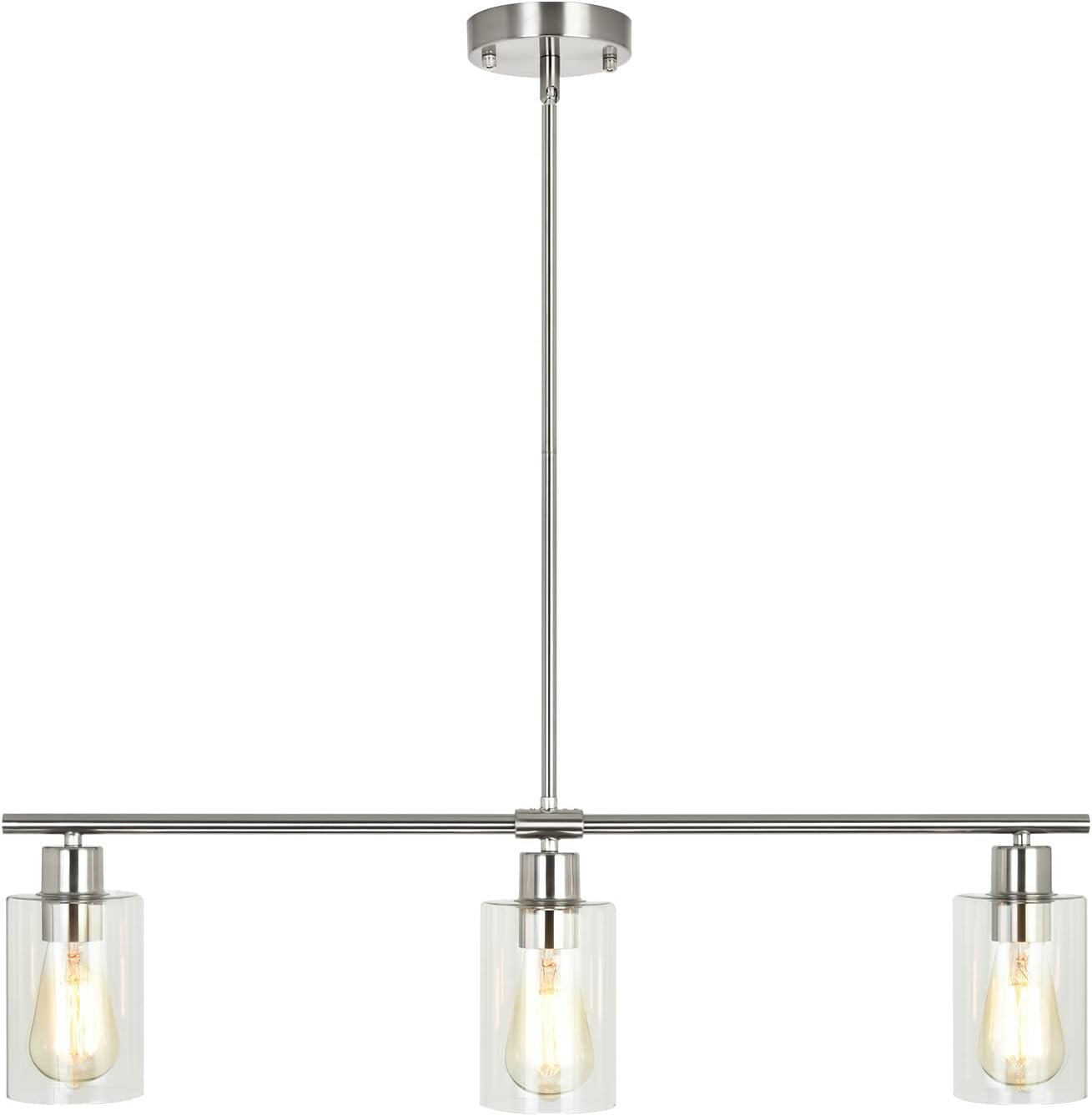 Farmhouse Black Chandelier — 3-Light — Silver-3 Light