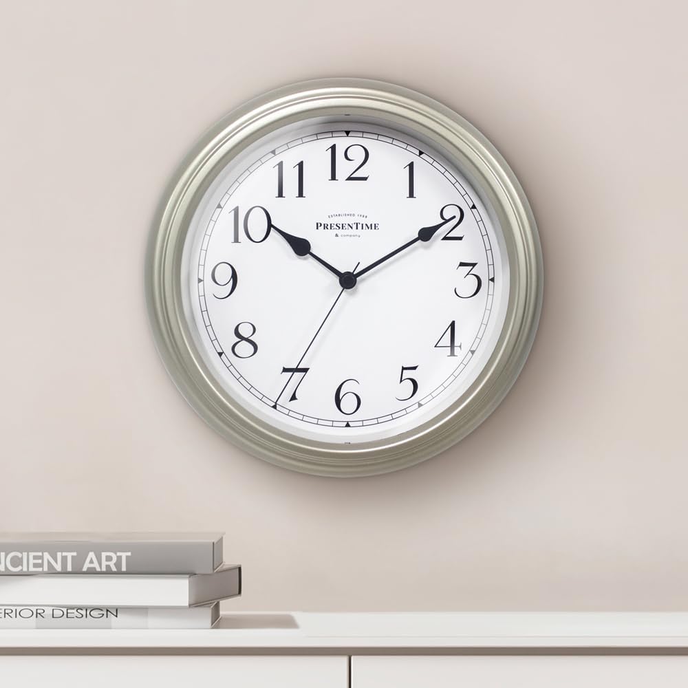 Modern Beige Wall Clock — 10" - View 4