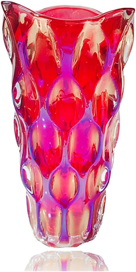 Boho Blue Vase — 5" — Sparkle Red