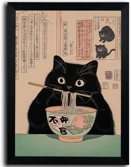 Framed Black Canvas Wall Art — 16" — Black CaT-3